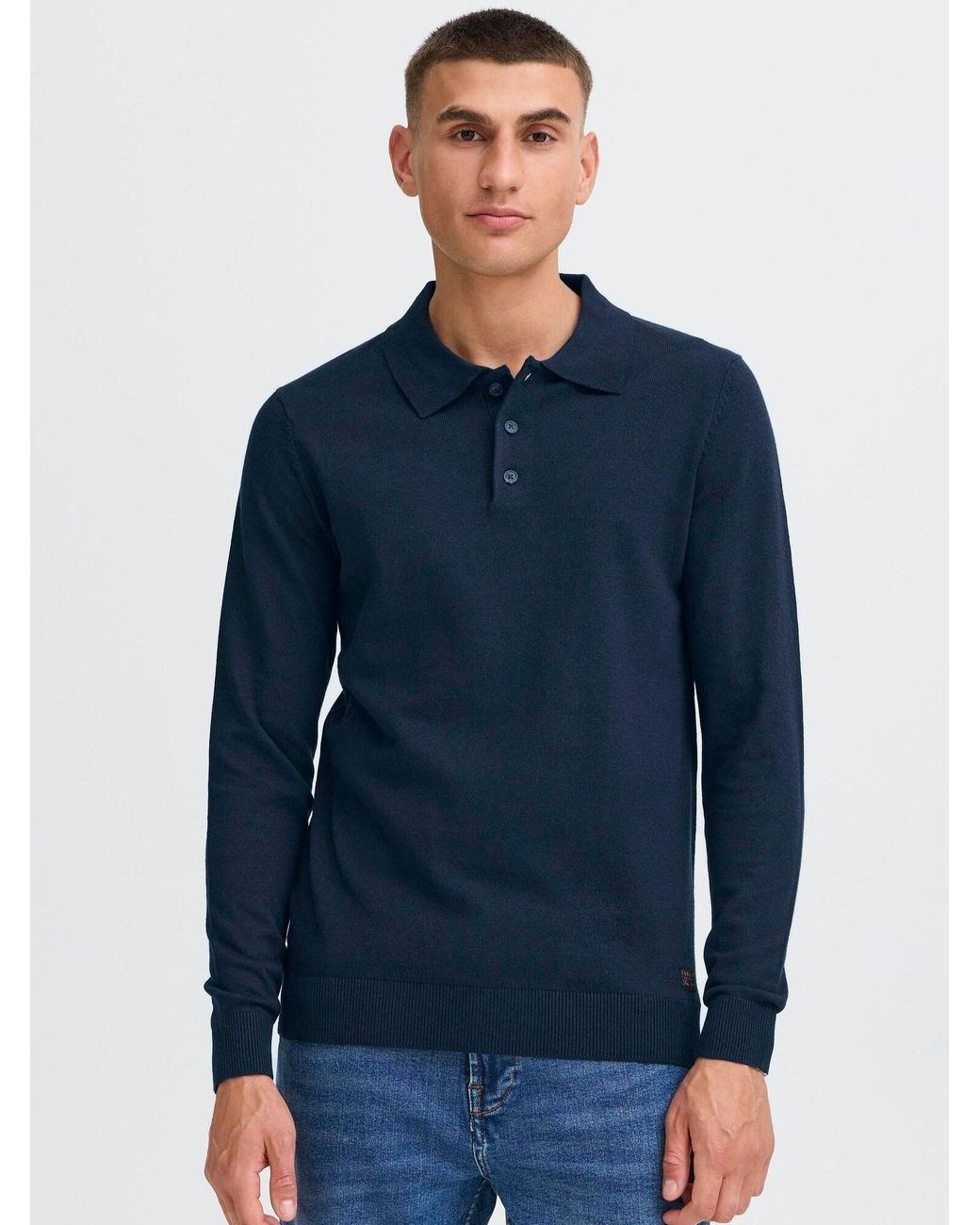 Solid Strickpullover Sdakel in Blue für Herren