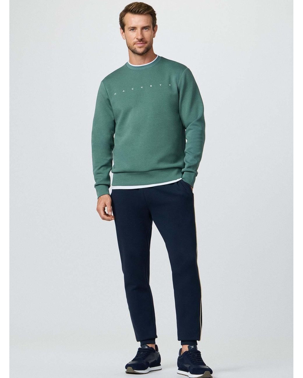 Hackett Sweatshirt Essential Crew in Green für Herren