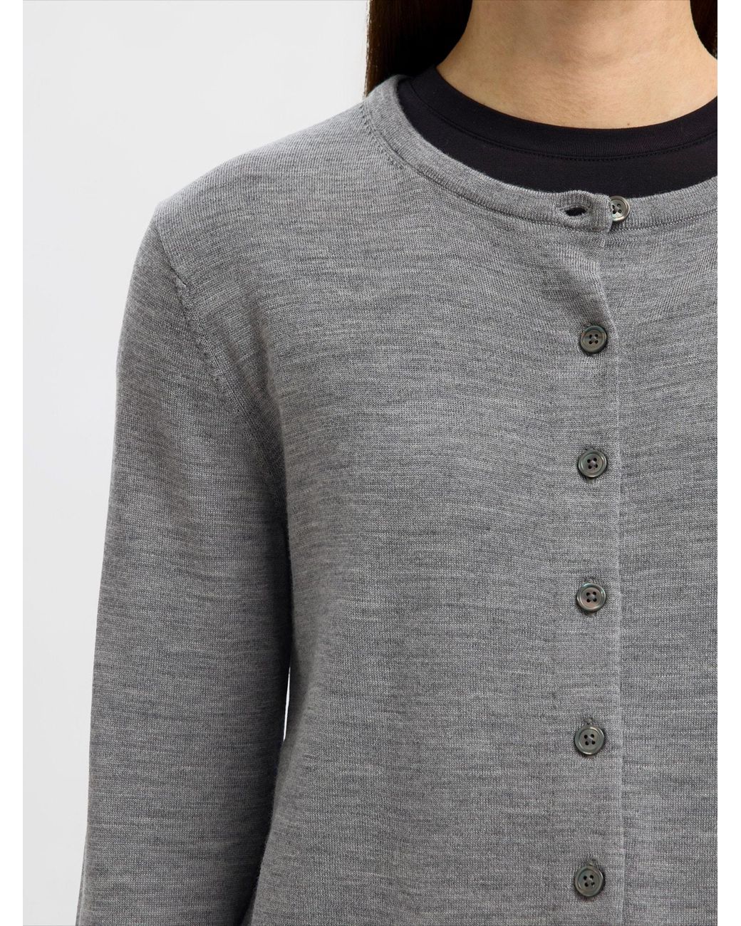 SELECTED Gray Strickjacke Slfthea