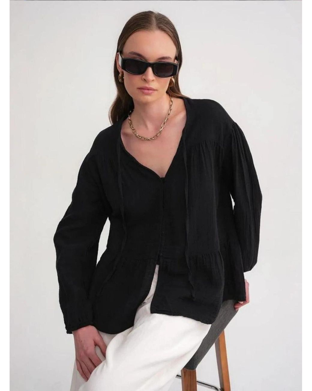 MixRay Black Bluse