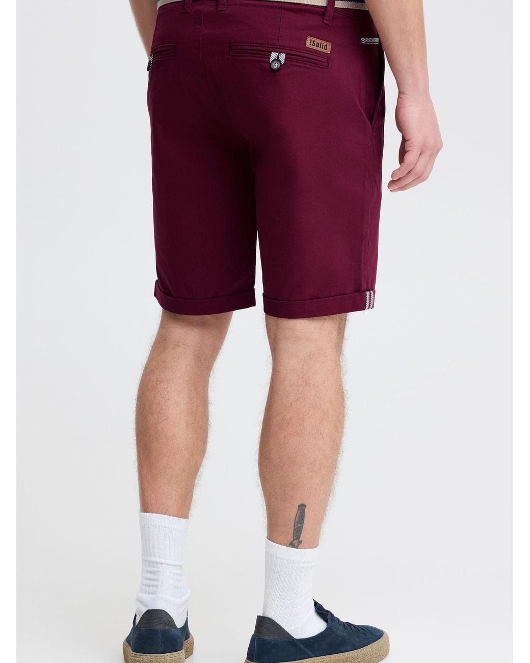 Solid Chinohose Monty in Red für Herren