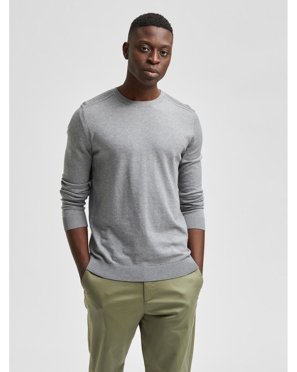SELECTED Pullover 'berg' in Gray für Herren