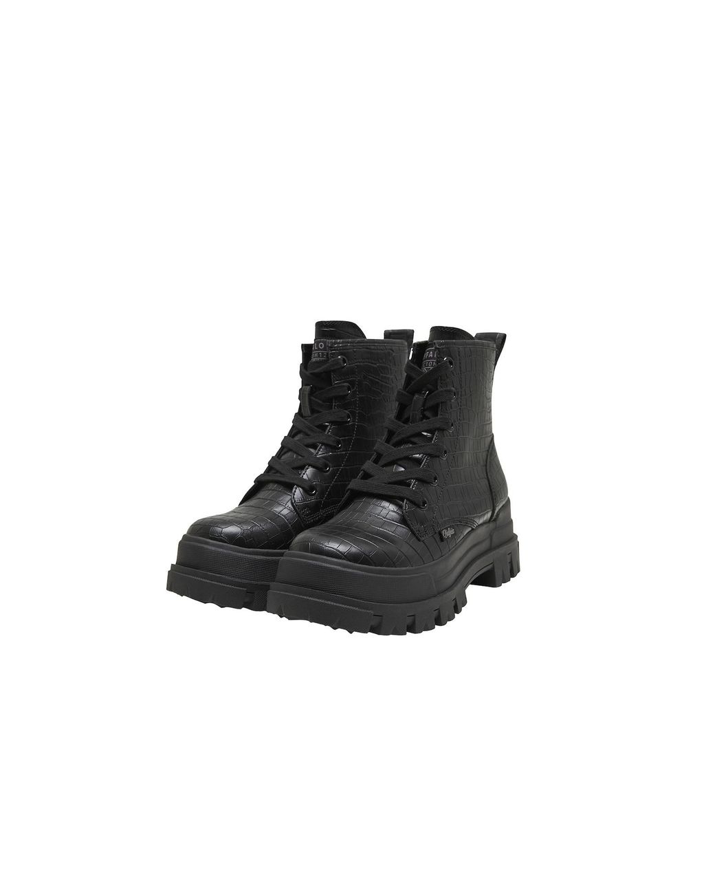 Buffalo Black Schnürstiefelette Aspha