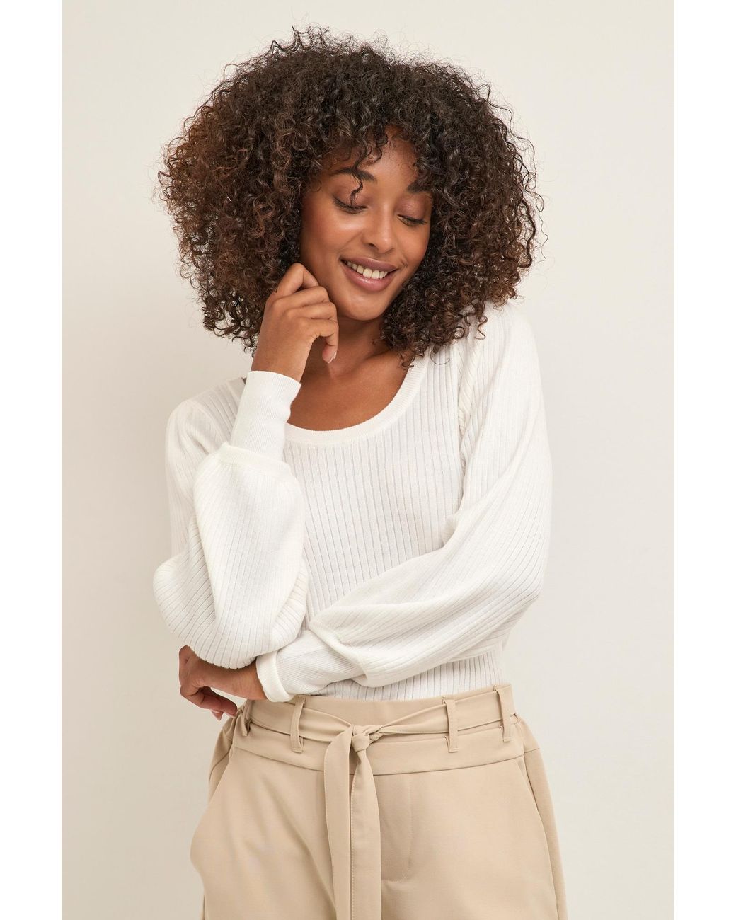 Kaffe White Pullover Dora
