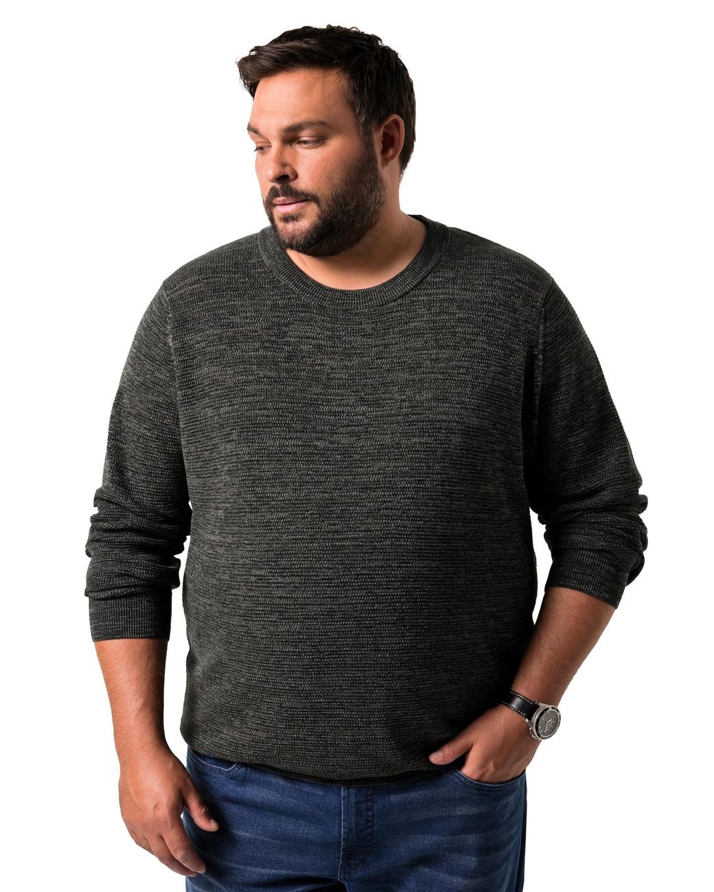 Men Plus Pullover in Black für Herren