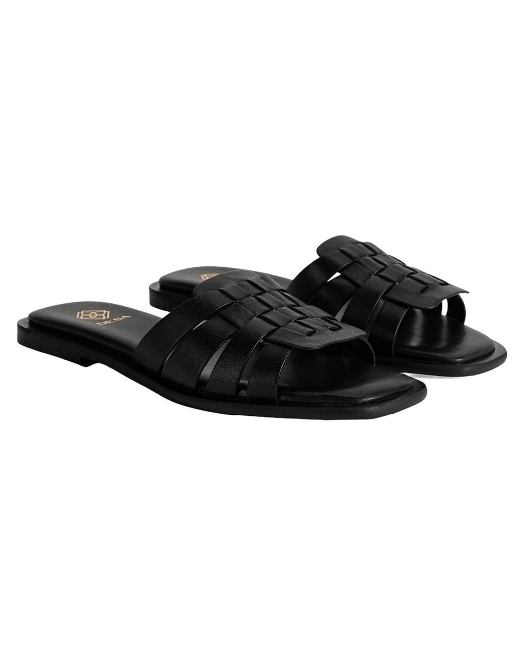 Desa Black Pantolette Hausschuhe