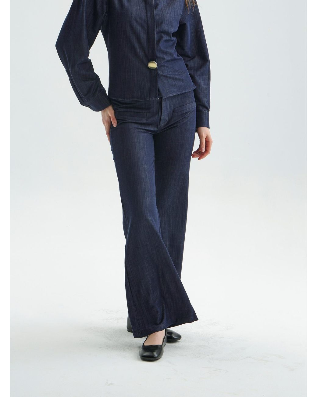 TorWeit Blue Hose Luxe Feel Flare Pants