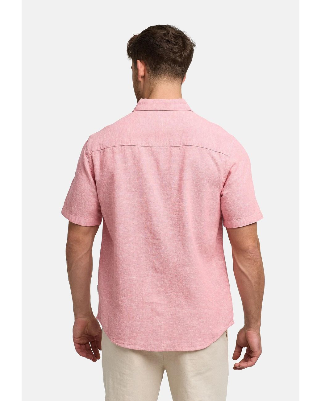 INDICODE Hemd Lino in Pink für Herren