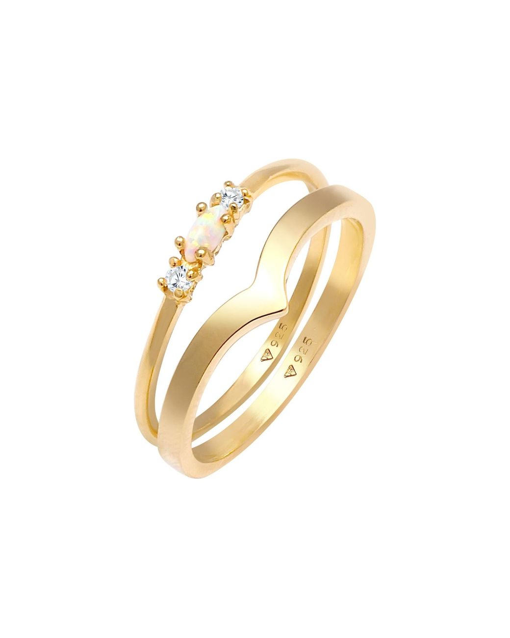 Elli Jewelry Metallic Ring opal