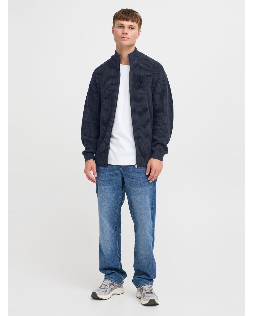 Solid Strickjacke in Blue für Herren