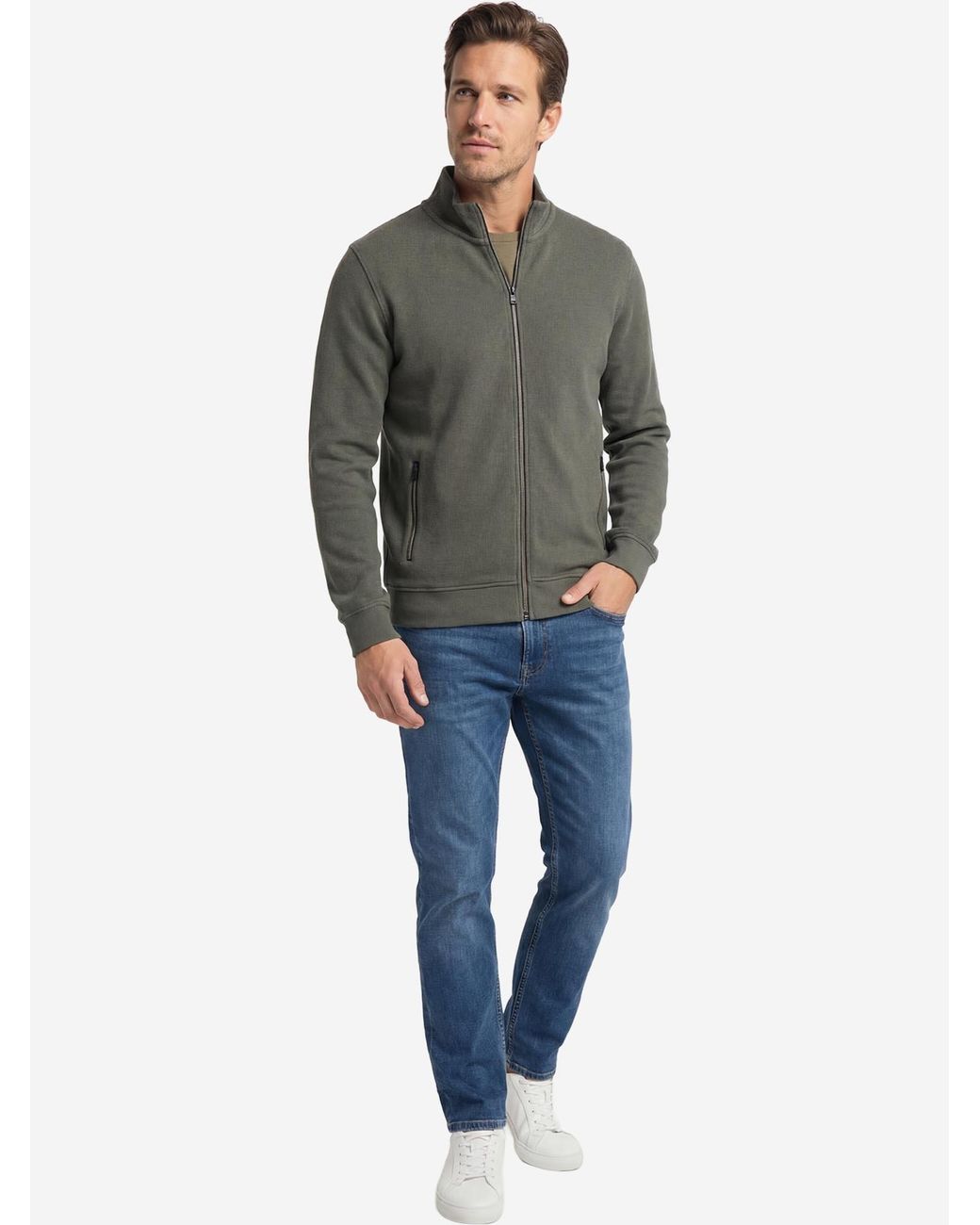 Redmond Sweatjacke Basic in Gray für Herren