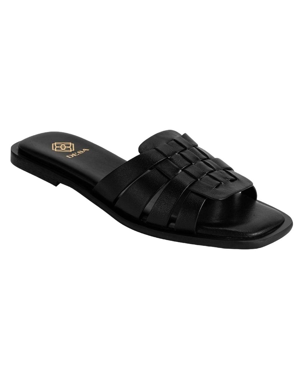 Desa Black Pantolette Hausschuhe