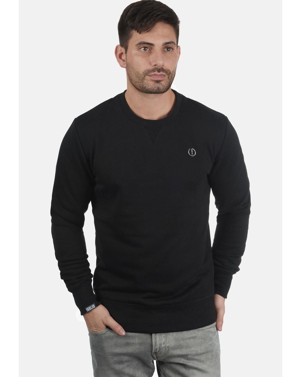 Solid Sweatshirt Benn in Black für Herren