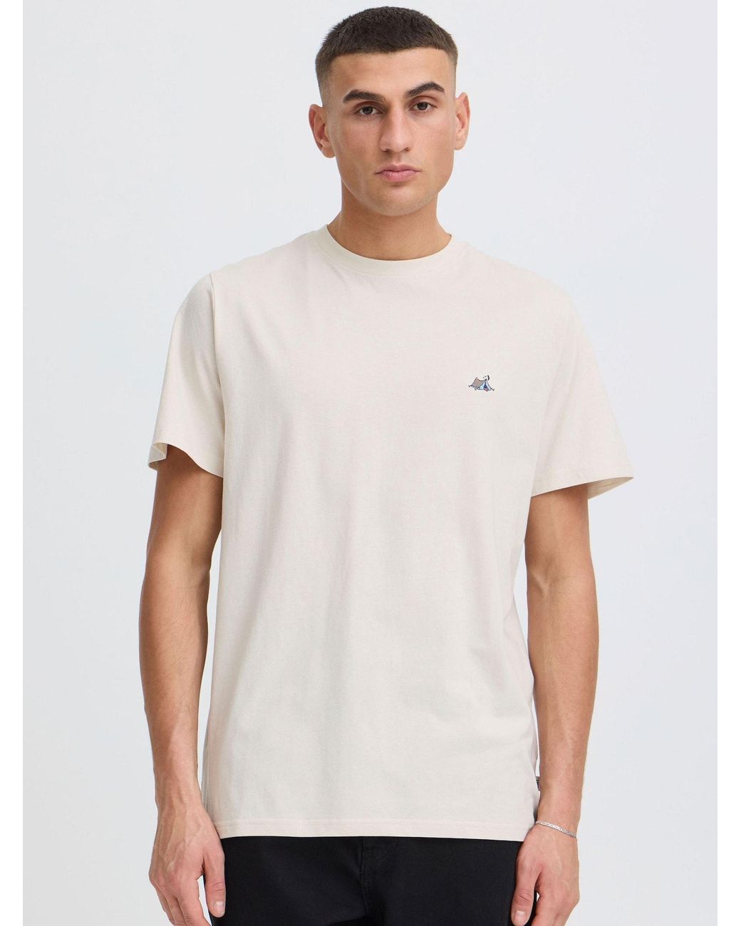 Solid Rundhalsshirt Sduwe in White für Herren