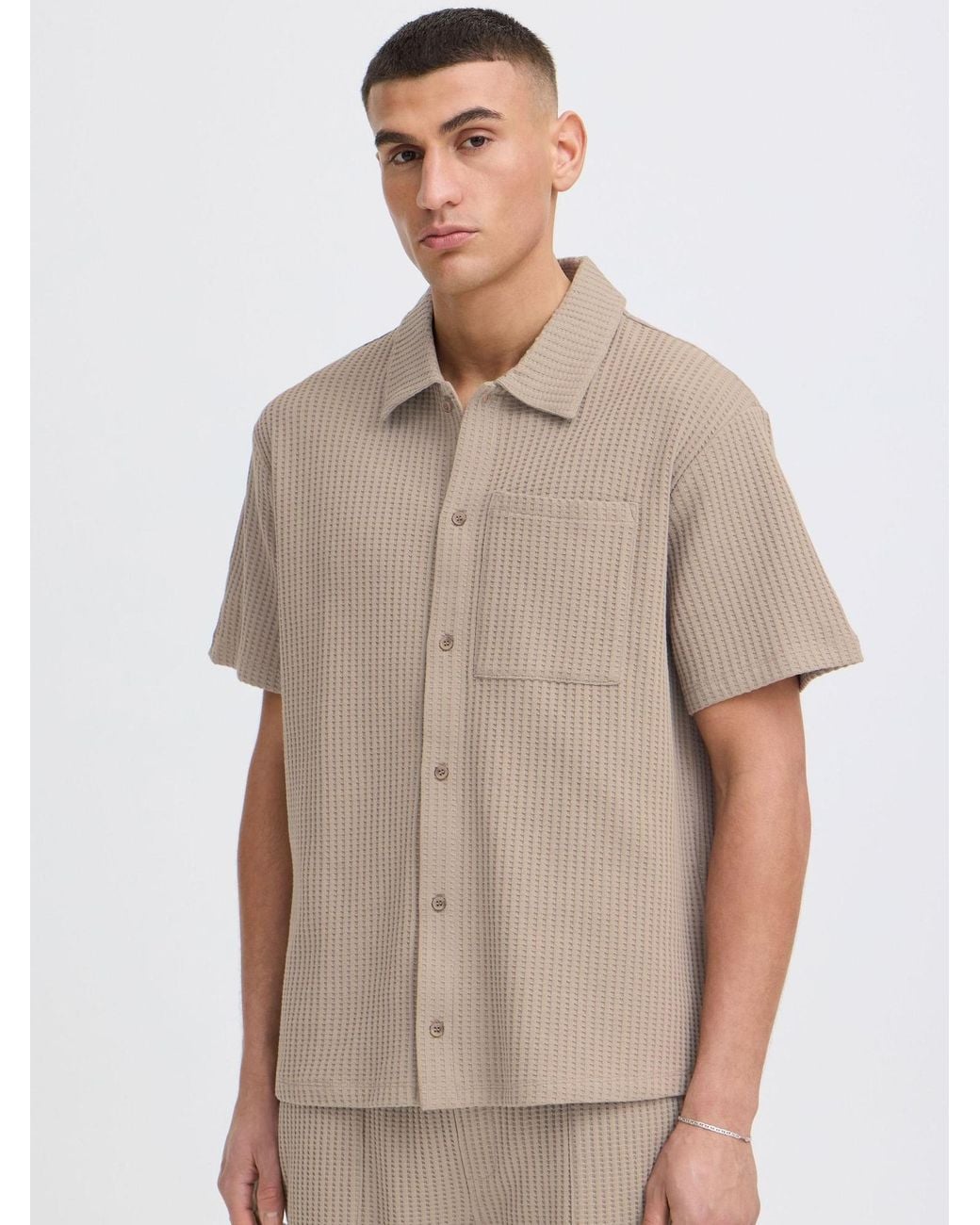 Solid Kurzarmhemd Sdutley in Natural für Herren