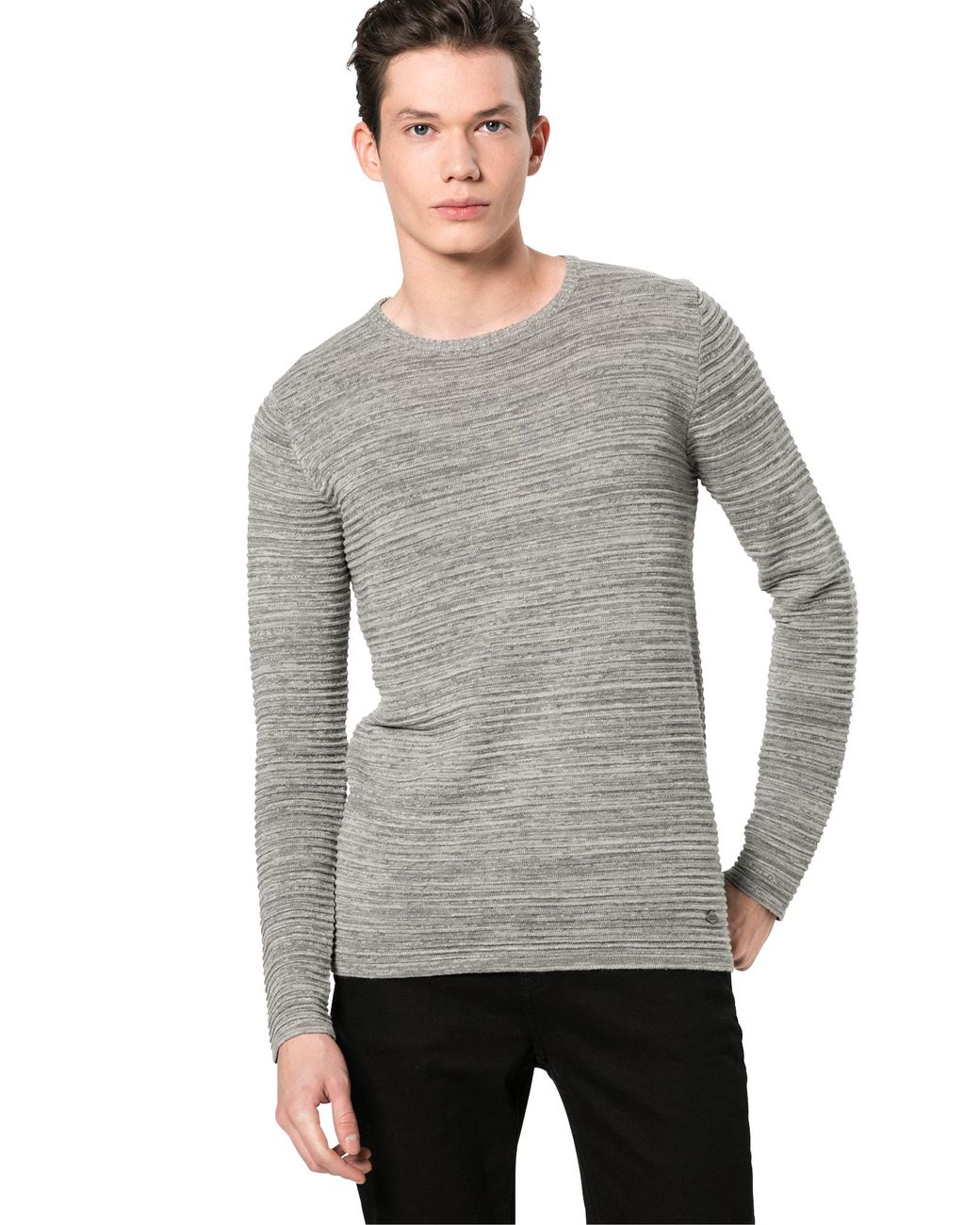 Solid Pullover Struan in Gray für Herren