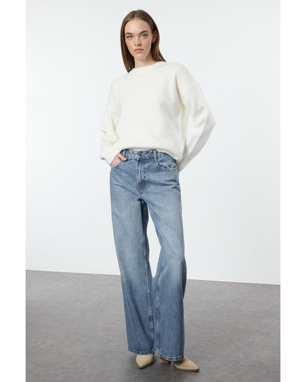 Trendyol White Pullover
