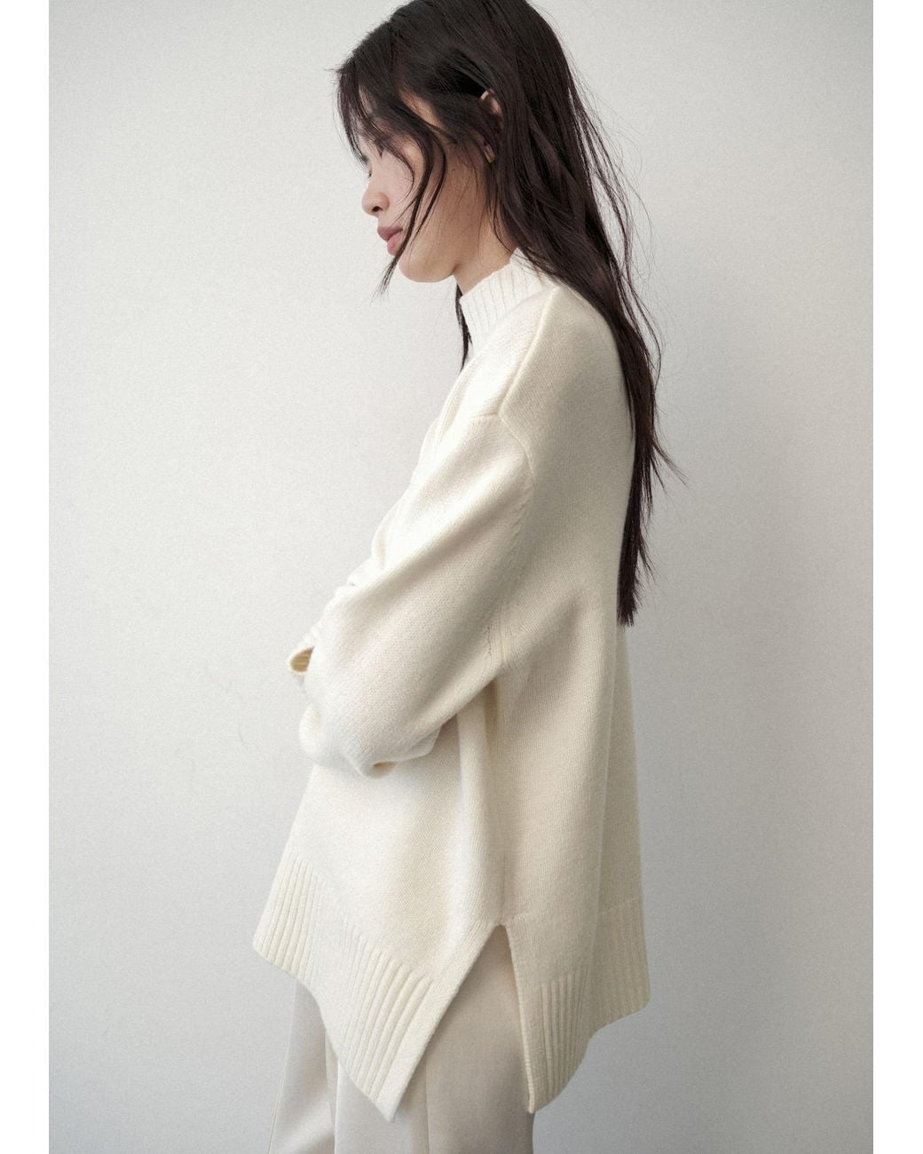 Mango White Pullover Grisur