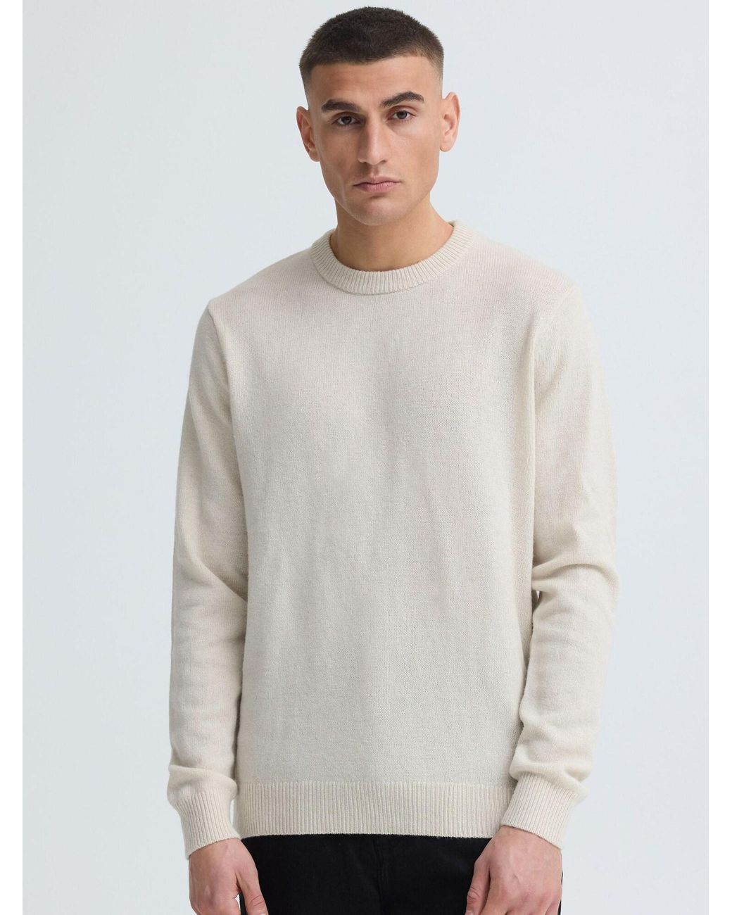 Solid Pullover in White für Herren
