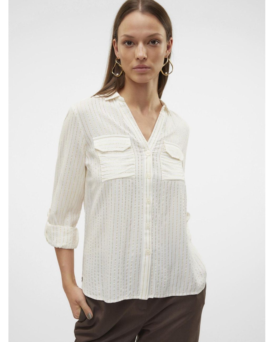 Vero Moda White Bluse Vmbumpy