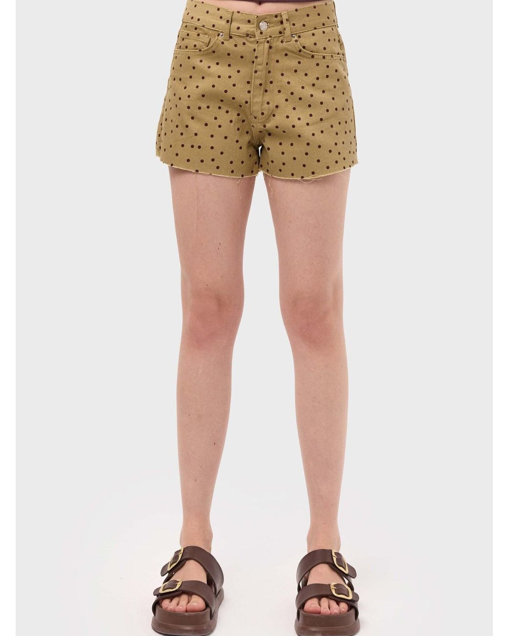 its basic Natural Its Basic Jeans Polka Mini Denim Shorts