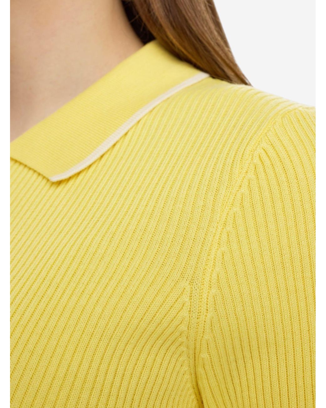 Numph Yellow Strickpullover Mit Halbarm Nualora Pullover