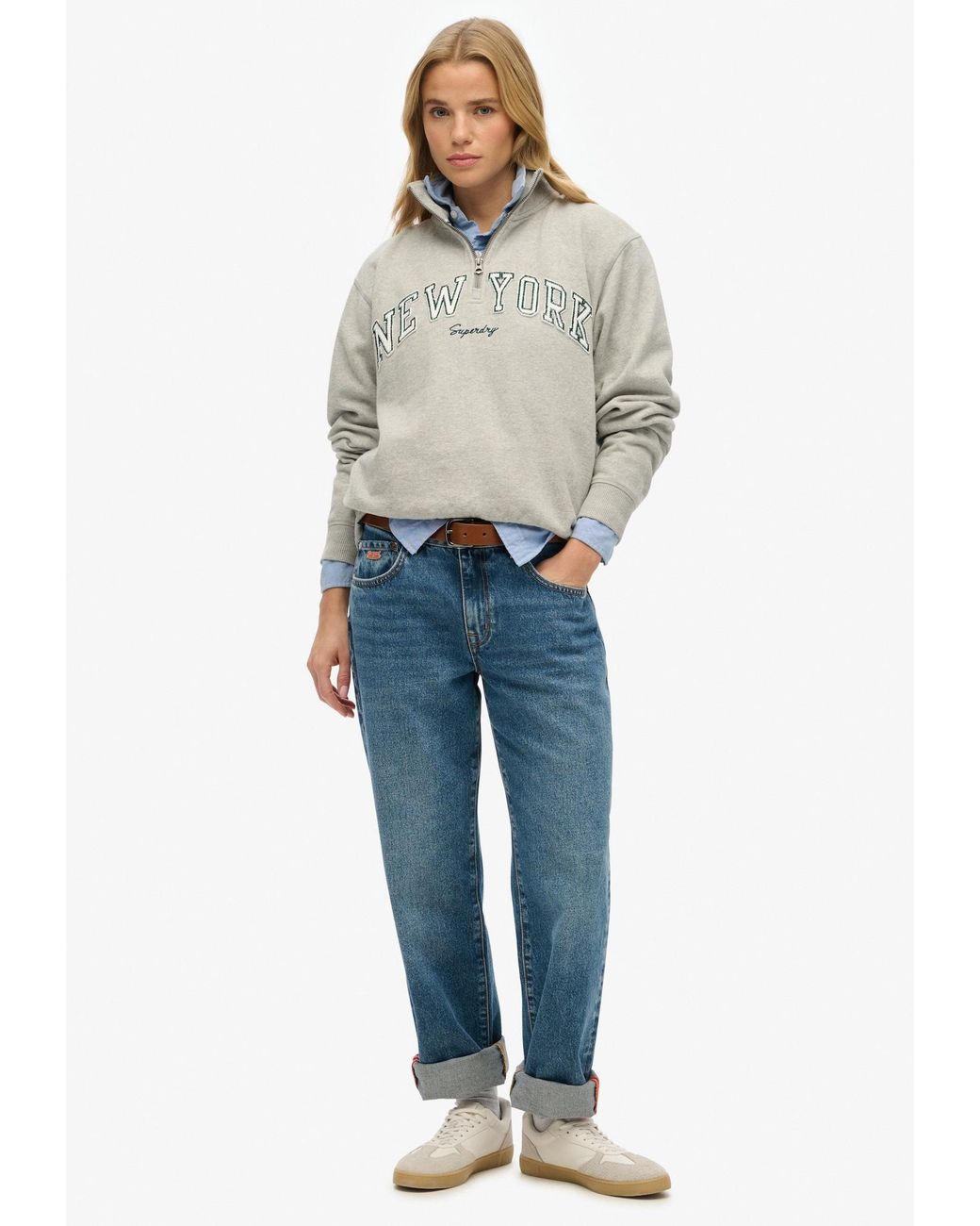 Superdry & Co White Sweatshirt Essentials