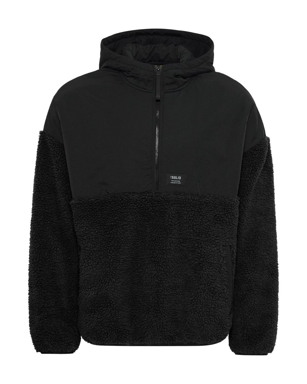 Solid Halfzip Fleecejacke Marco in Black für Herren