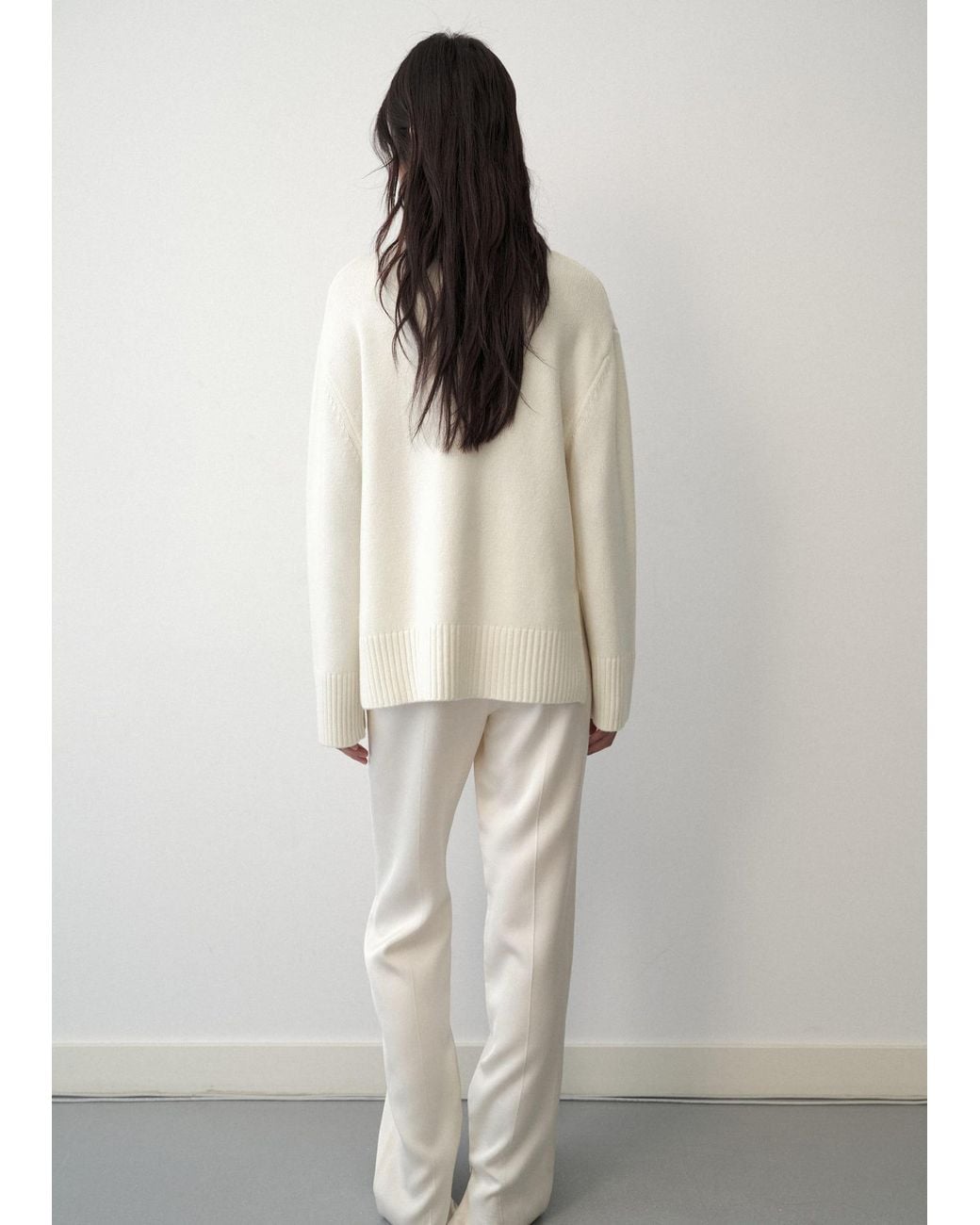 Mango White Pullover Grisur