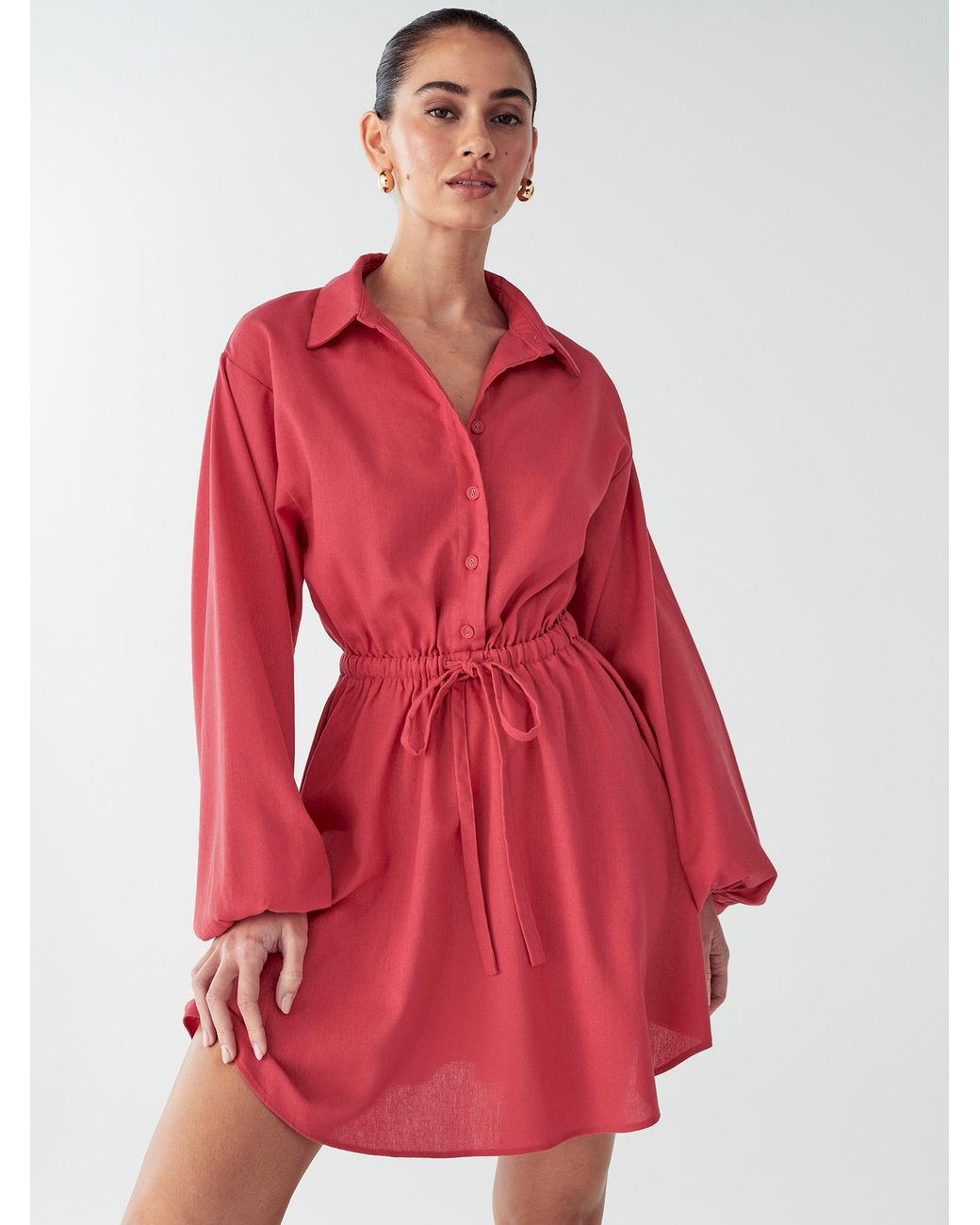 Willa Red Blusenkleid Petal