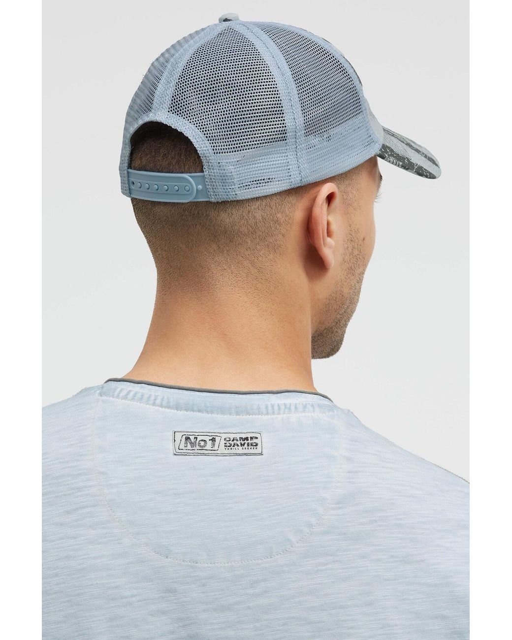 Camp David Trucker Cap Mit All Over Print Und Patch in Metallic für Herren