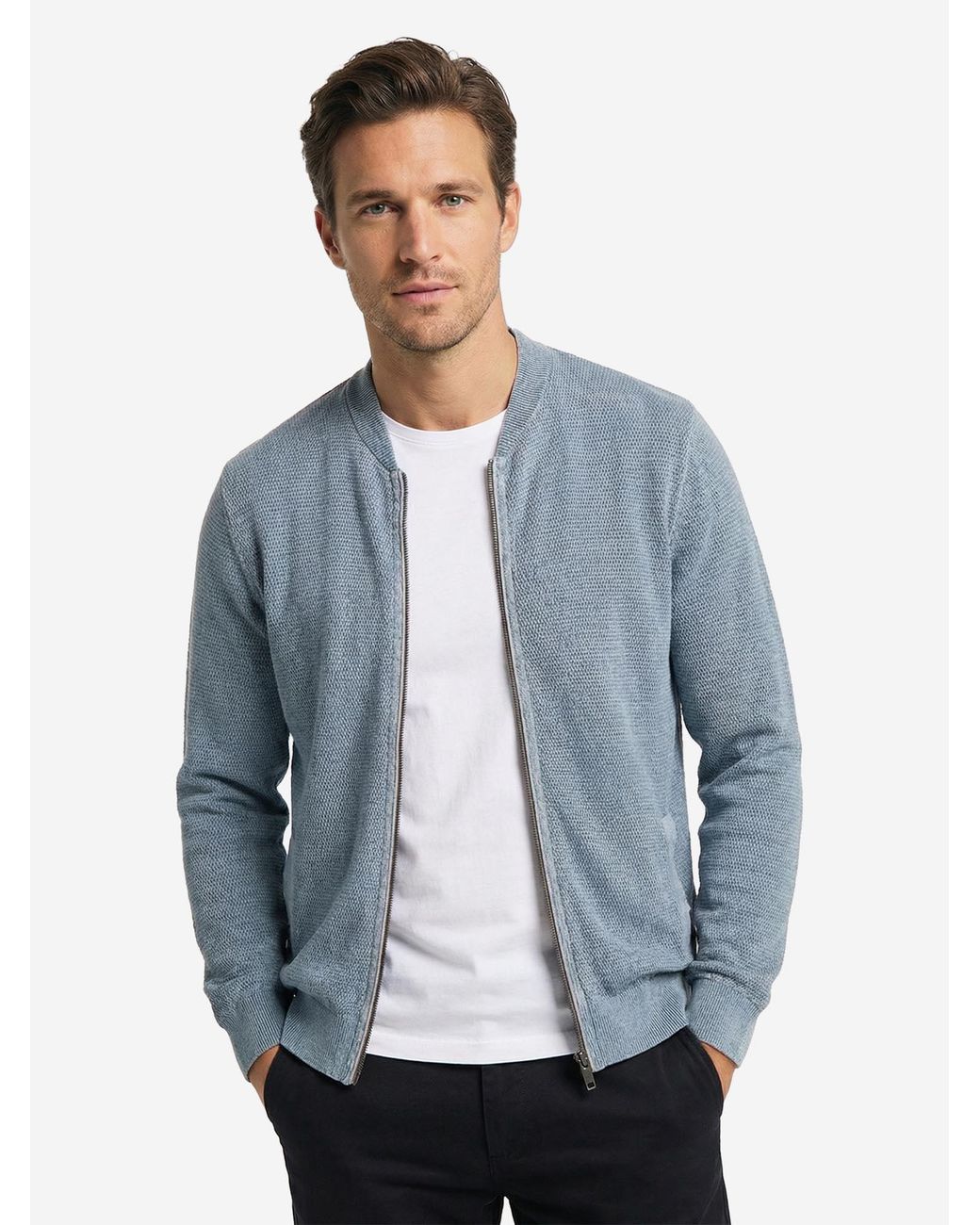 CASA MODA Strickjacke Basic in Blue für Herren