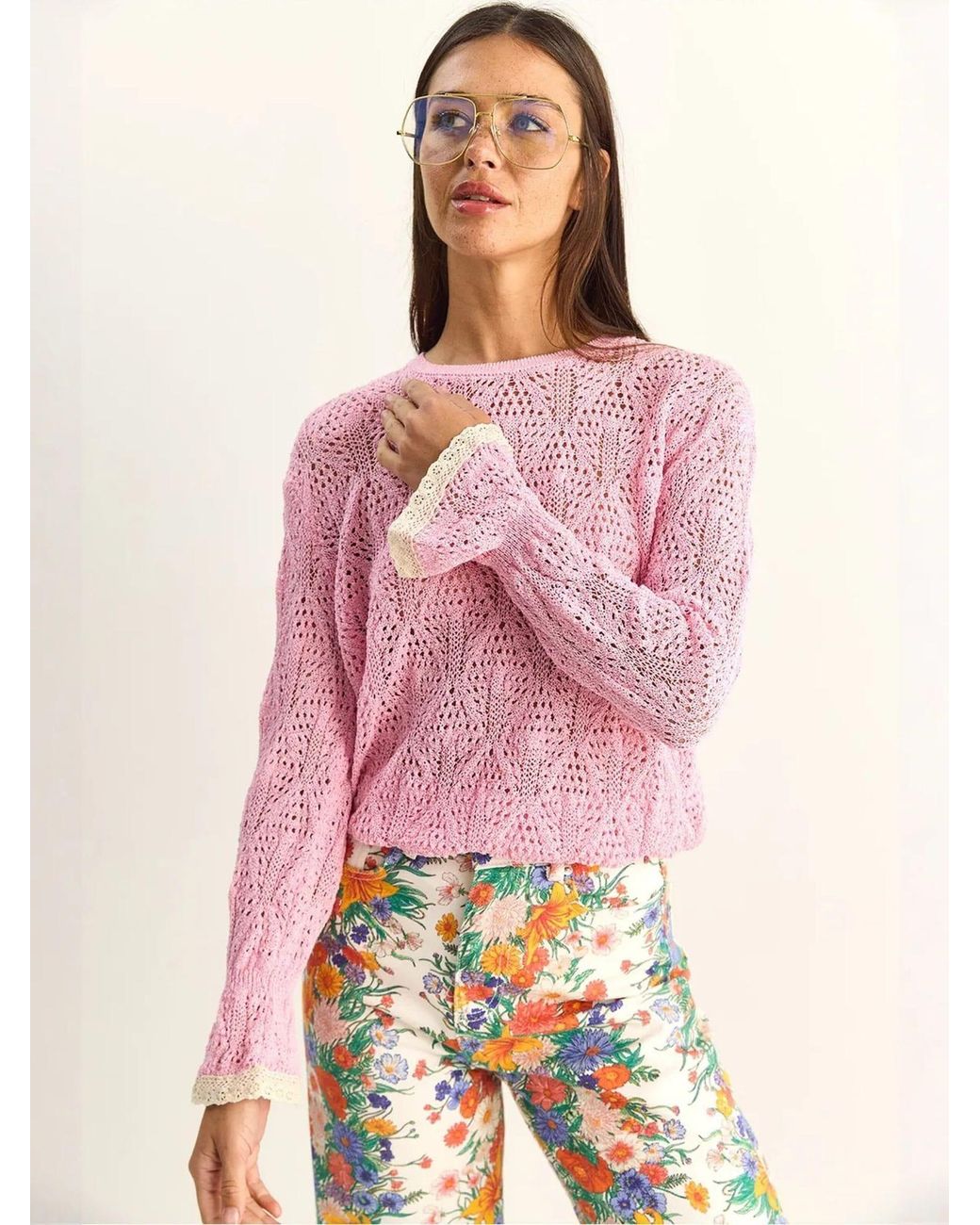 Bianco Lucci Pink Pullover Pullover