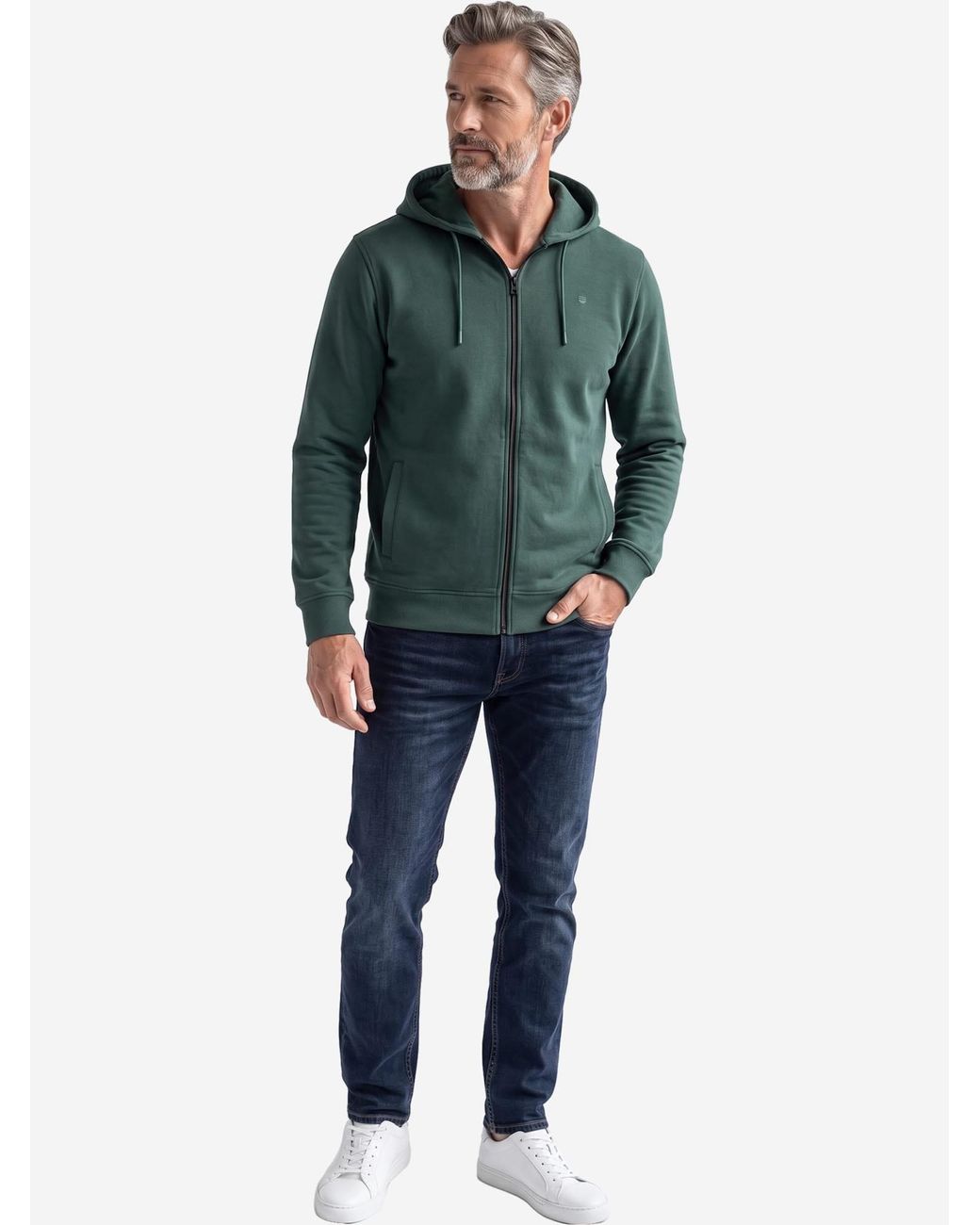 Redmond Sweatjacke Basic in Green für Herren