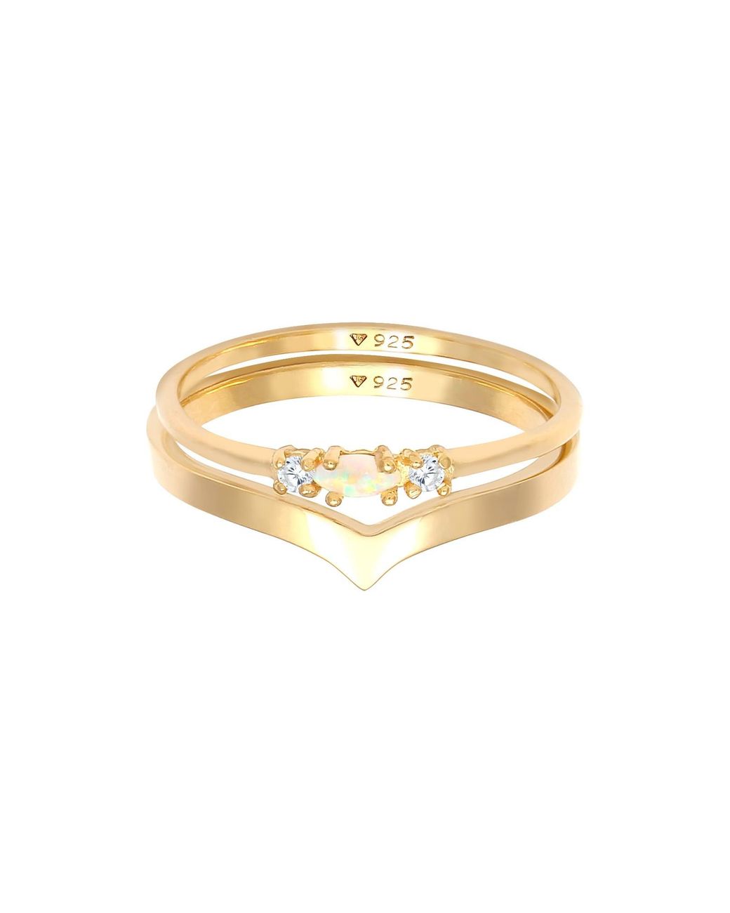 Elli Jewelry Metallic Ring opal