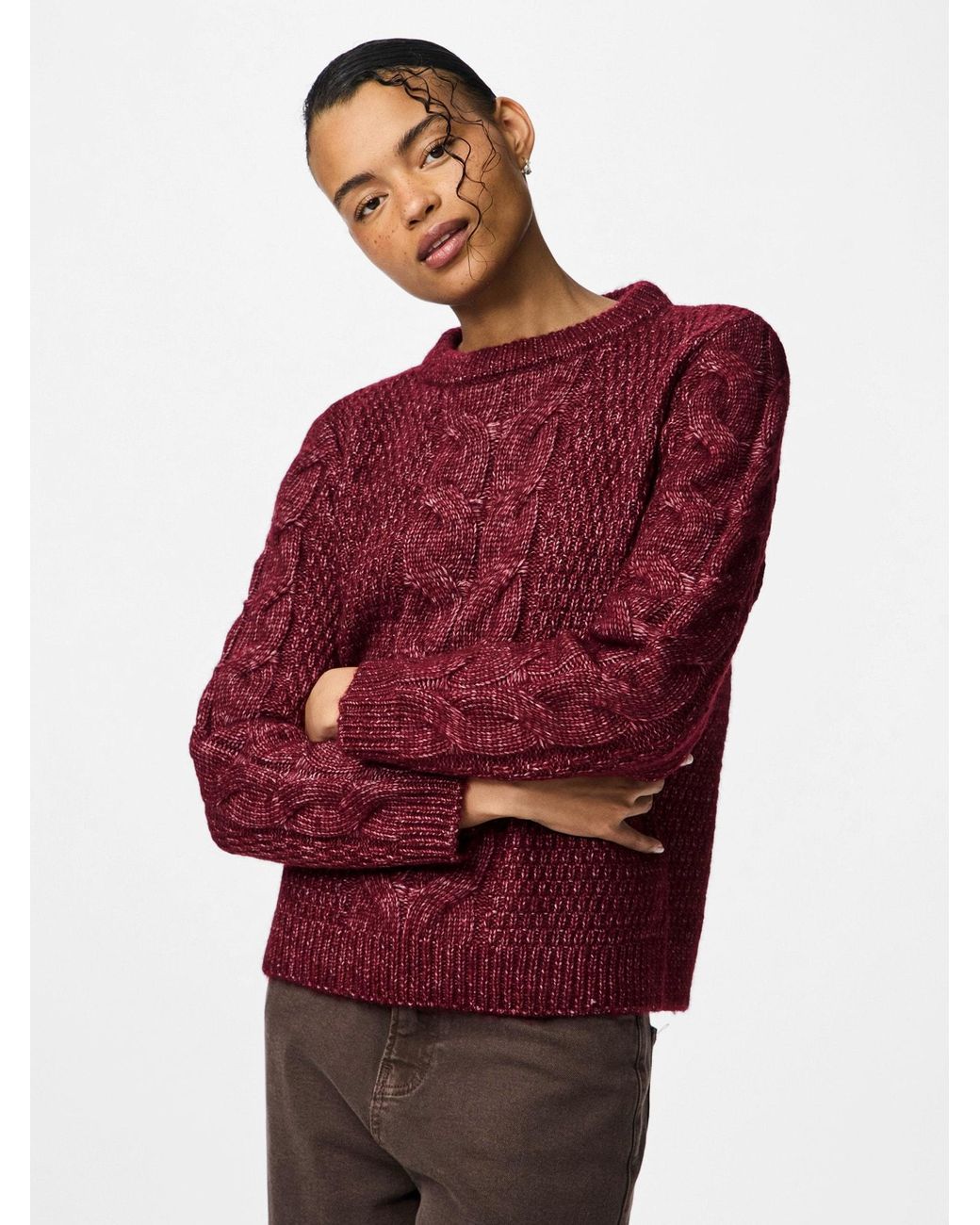 Pieces Purple Pullover Pcnina