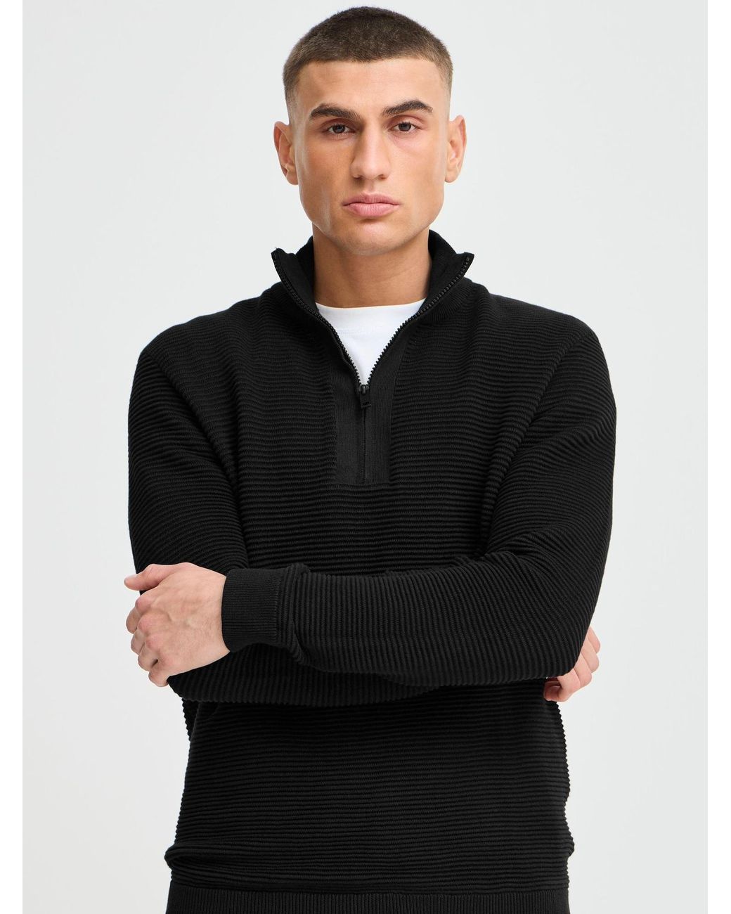 Solid Pullover in Black für Herren
