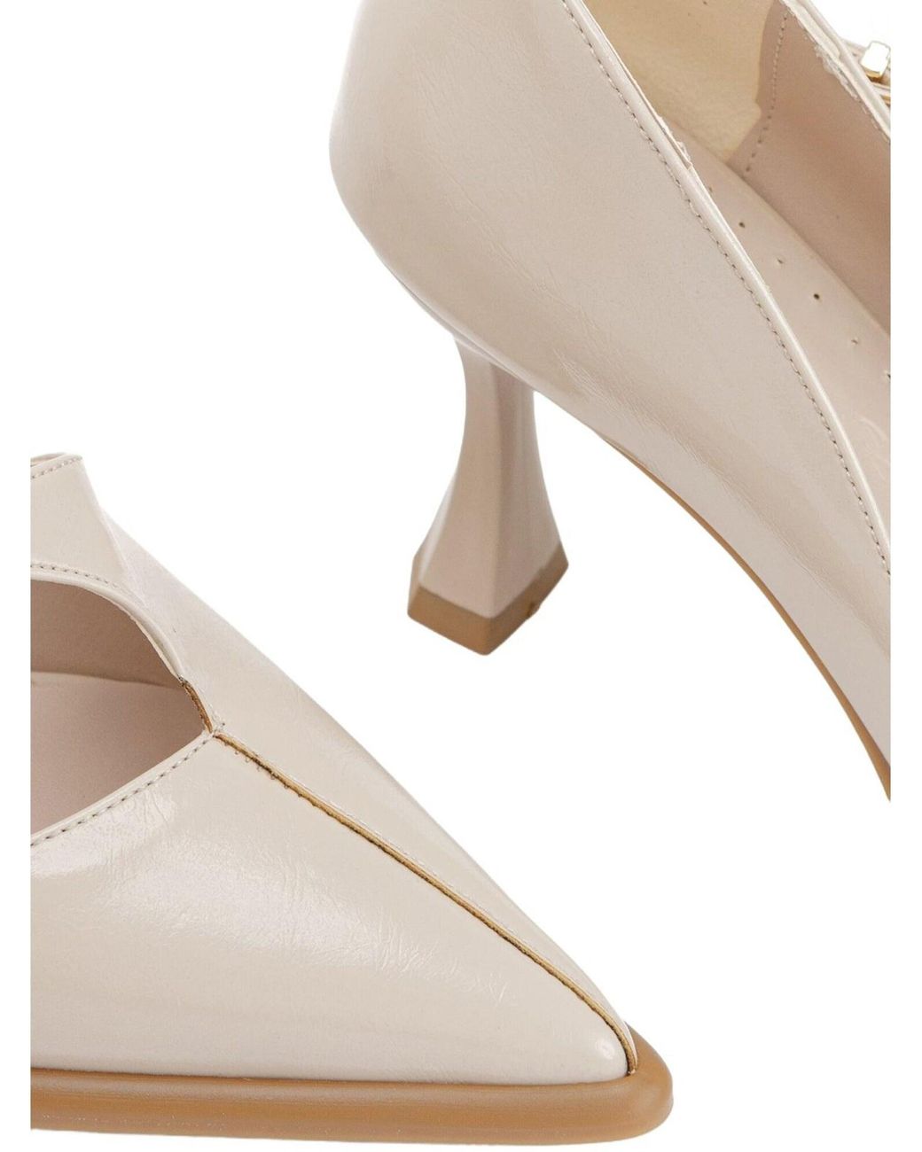 Limoya Natural Pumps Sonja Damenschuhe Mit Ledergürtel, Spitzer Zehenpartie Und 8 Cm Absatz