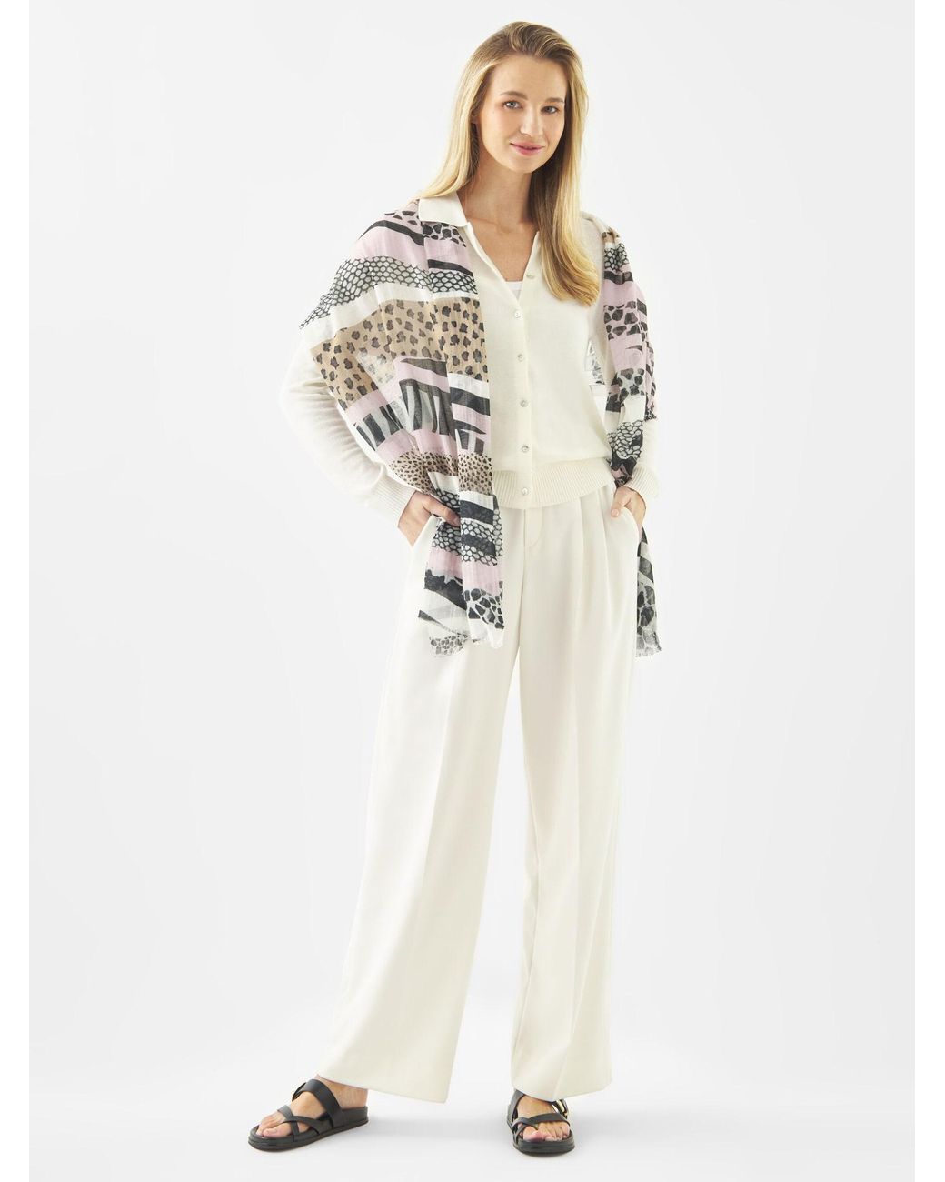 Codello Gray Schal Mit Animal-Muster-Mix
