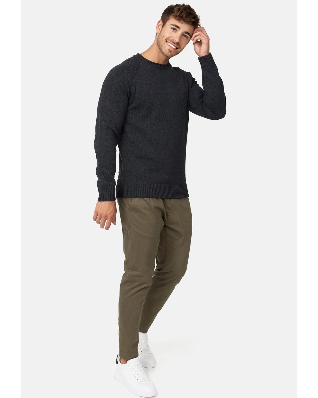 INDICODE Pullover Massum in Gray für Herren