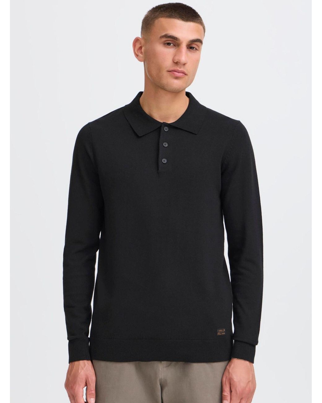 Solid Strickpullover Sdakel in Black für Herren