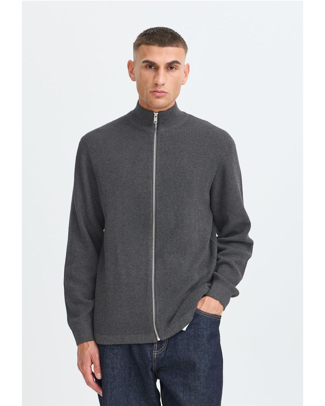 Solid Strickjacke Sdvian in Gray für Herren