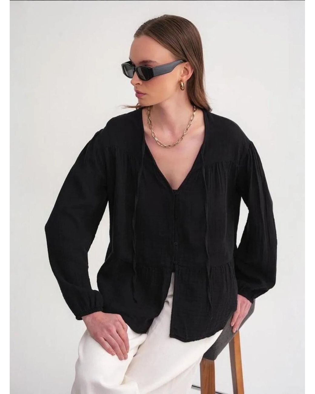 MixRay Black Bluse