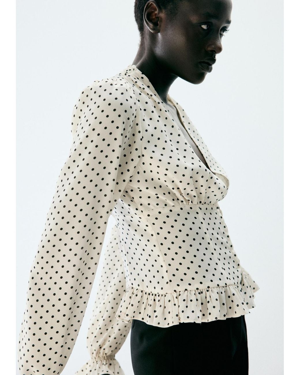 Mango White Bluse Marroc