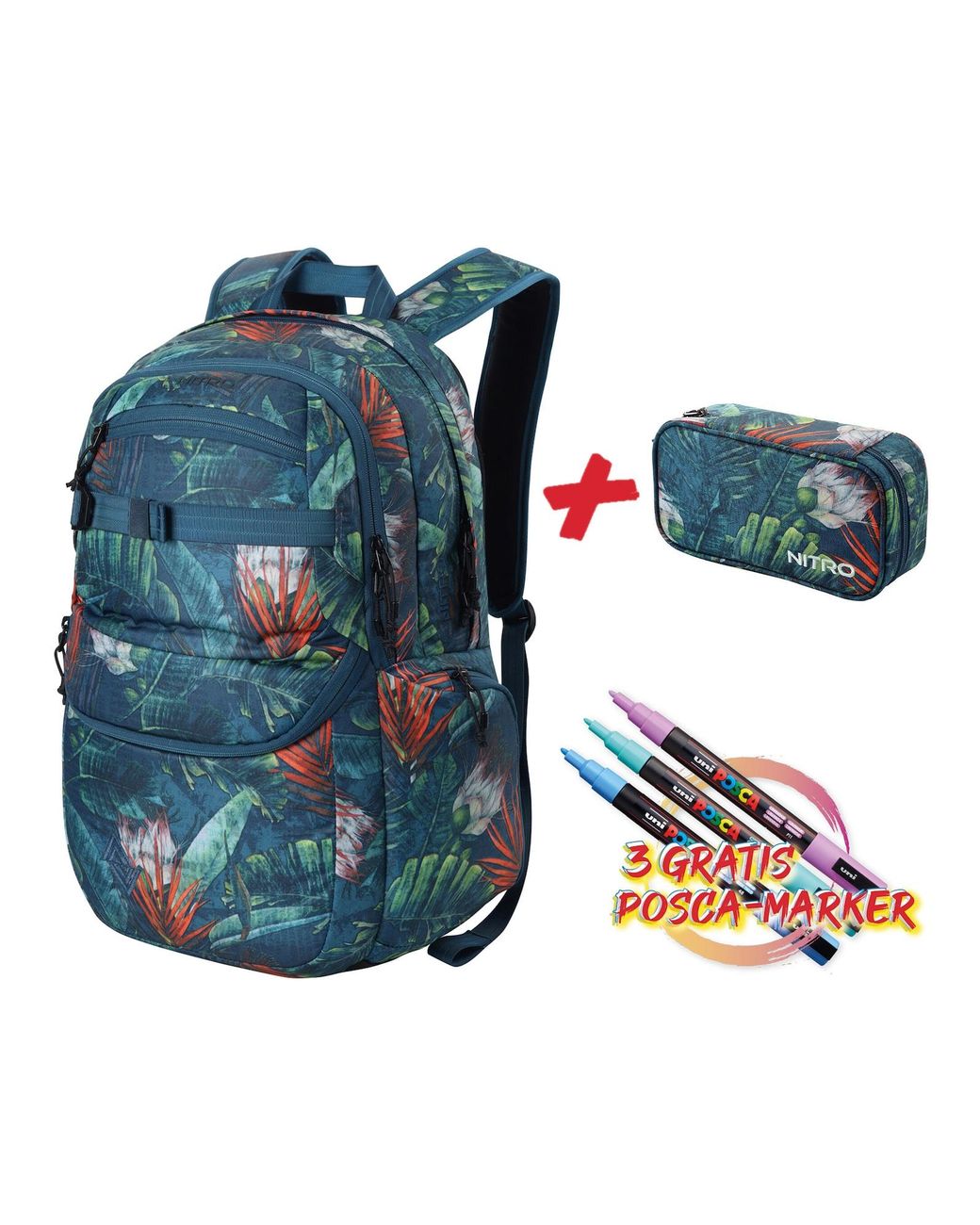 Nitro Rucksack Set Future Hero in Blue für Herren