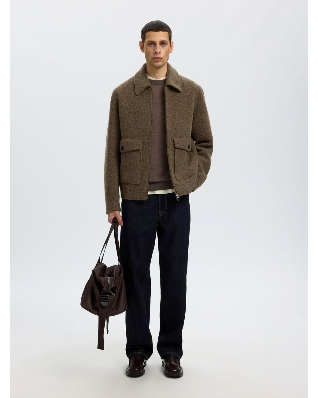 SELECTED Pullover Slhtray in Brown für Herren