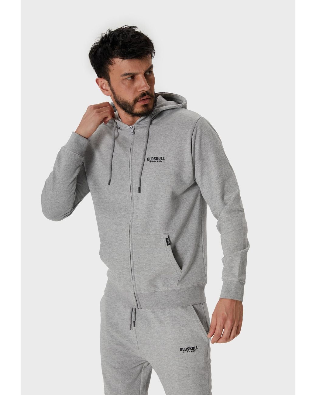 Oldskull Sweatjacke Basic Osk Logo in Gray für Herren