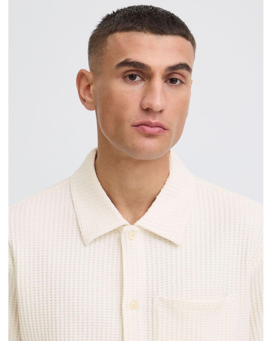 Solid Kurzarmhemd Sdutley in White für Herren