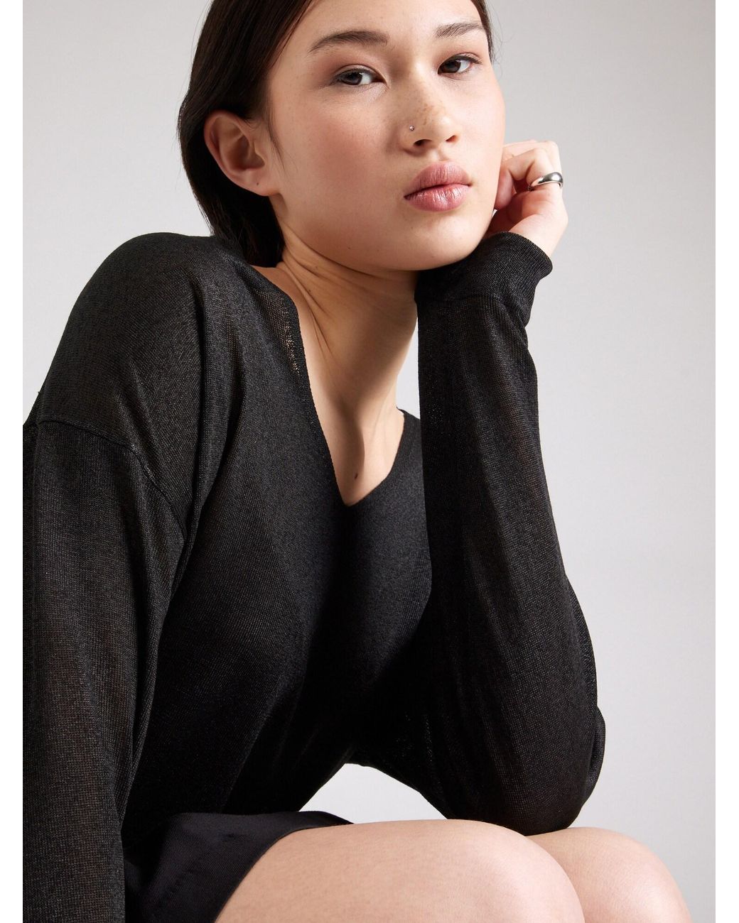 Vila Black Pullover Vinovy