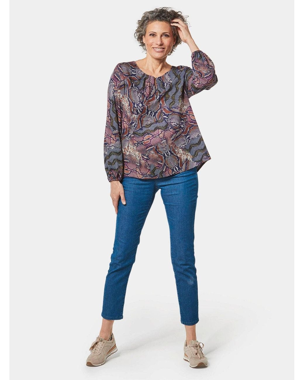 Goldner Purple Bluse
